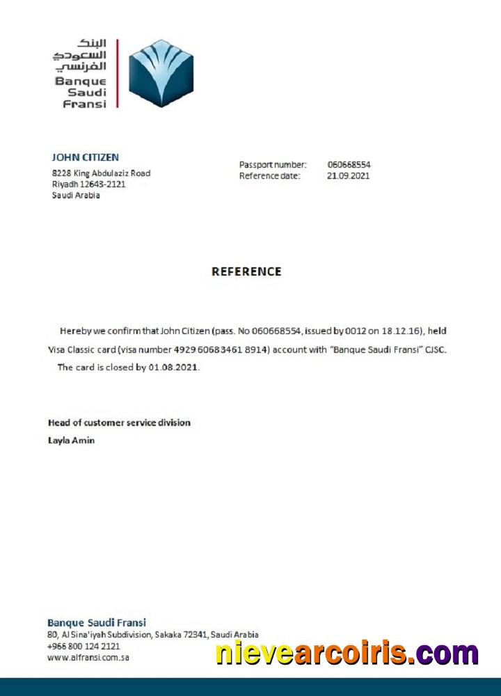 Saudi Arabia Banque Saudi Fransi closure reference